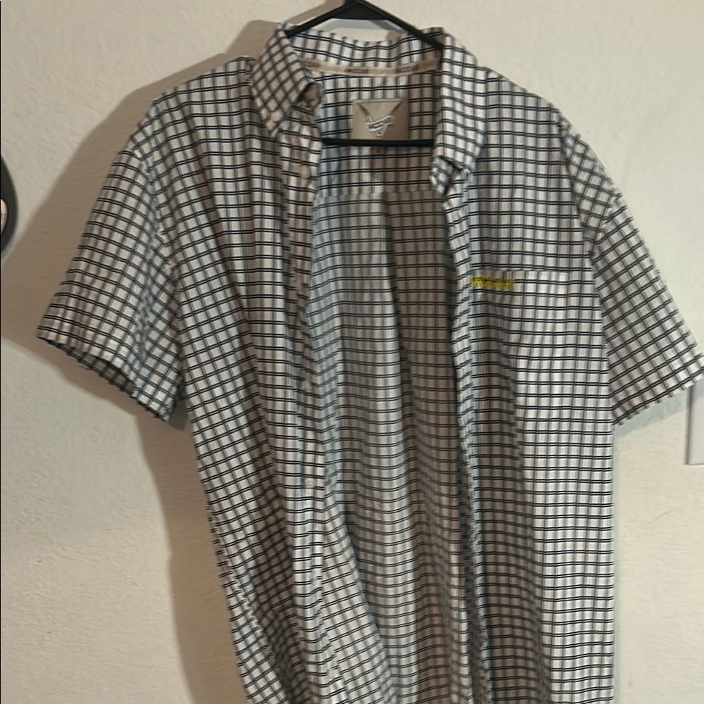 Men's Black and White Checkered Shirt